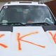 Darren and Hayli Franke of Spring, Texas, say they were shocked when they woke up to find racist messages spray-painted on their truck. The Frankes believe the incident happened after they had a black friend over to their house during Fourth of July weekend 2015.
ABC 13 screenshot